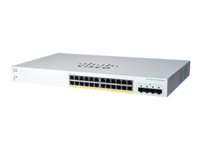 Cisco Business 220 Series CBS220-24P-4G - Commutateur - intelligent - 24 x 10/100/1000 (PoE+) + 4 x Gigabit SFP (liaison montante) - Montable sur rack - PoE+ (195 W) - remanufacturé CBS220-24P-4GEU-RF