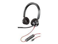 Poly Blackwire 3320-M - Blackwire 3300 series - micro-casque - sur-oreille - filaire - Suppresseur de bruit actif - USB-C - noir - Certifié pour Microsoft Teams 76J19AA