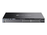 TP-Link Omada SG6428X V1 - Commutateur - C3 - Géré - 24 x 10/100/1000 + 4 x SFP+ Ethernet 10 Go (liaison montante/empilement) - flux d'air de l'avant vers l'arrière - Montable sur rack SG6428X