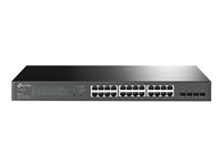 TP-Link JetStream TL-SG2428P V5 - Commutateur - C2+ - intelligent - 24 x 10/100/1000 (PoE+) + 4 x Gigabit SFP - Montable sur rack - PoE+ (250 W) SG2428P