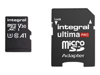 Integral UltimaPro - Carte mémoire flash (adaptateur microSDXC vers SD inclus(e)) - 128 Go - A1 / Video Class V30 / UHS Class 3 / Class10 - microSDXC UHS-I INMSDX128G-100/90V30